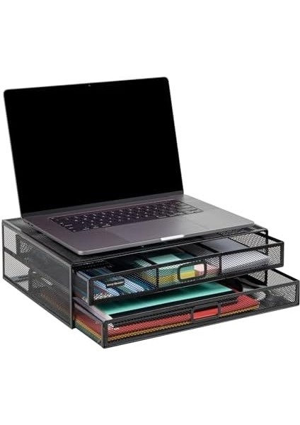 Reader Ağ Koleksiyonu, 2 Çekmeceli Dosya Depolamalı Monitör Standı, Masa Düzenleyici, Metal Örgü, Çok Amaçlı, 15,75 Inç U x 11,75 Inç G x 4,5 Inç Y, Siyah fiyatları