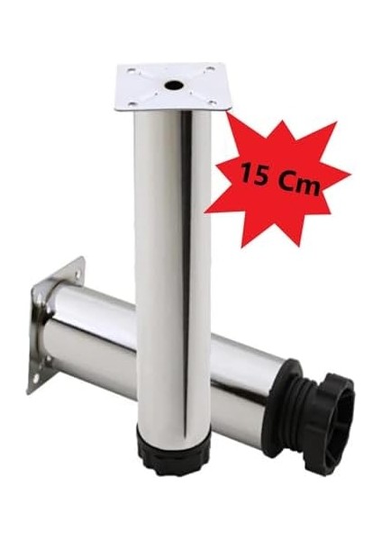 Kanepe Baza Koltuk Çekyat Yükseltme Ayağı Tablalı Krom Metal 15 cm 4 Adet fiyatları