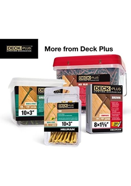 Plus Ahşap Vidalar, Kahverengi Dış Vidalar, 1-5/8" x #10, 2,3 kg modelleri