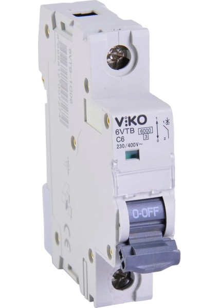 6VTB-1C06 Otomatik Sigorta 6ka C Tipi 1 Kutup 06A