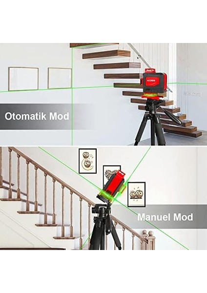 KBL35GTP Profesyonel Li-Ion Şarjlı 4X360⁰ Otomatik Hizalamalı Yeşil Çapraz Çizgi Lazer Distomat + Uzaktan Kumanda + Tripod fiyatları