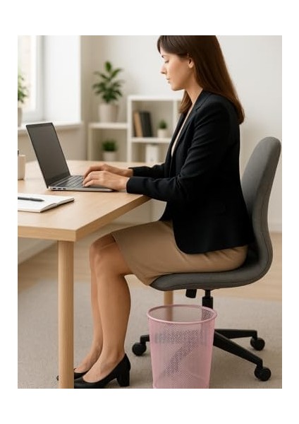 Tam Delikli Metal Fileli Toz Pembe Çöp Kovası - ND-1044 fiyatları