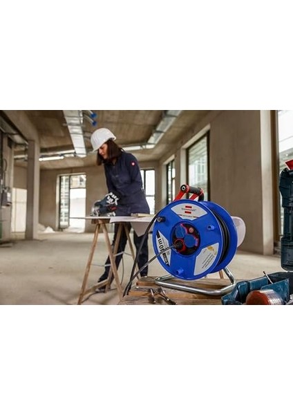 Garant IP44 Ticari/şantiye Kablo Tamburu, 40 M - Özel Plastik (Dış Mekanda Sürekli Kullanım, Alman Malı) Mavi modelleri