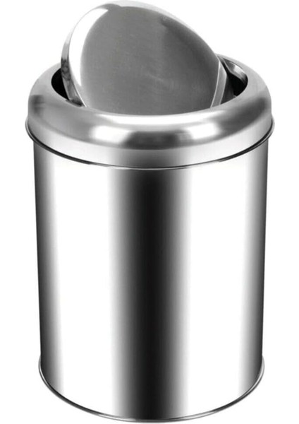 Premium Serisi Pratik Döner Kapaklı 5 Litre Mutfak/banyo Çöp Kovası Paslanmaz Krom, 5l