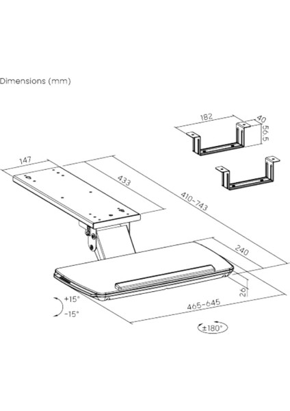 Masa Altı Çekilebilir Ayarlanabilir Klavye Rafı fiyatları