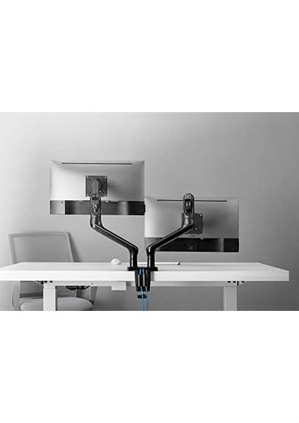 Monitör Tutucu, Masa Kelepçesi, Çift Montajlı, Gazlı Amortisör, Entegre USB Bağlantı Noktası, 32 Inçe Kadar, Uzay Grisi fiyatları