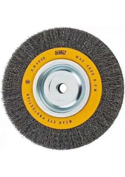 DW4906 8-Inch Crimped Bench Wire Wheel, 5/8 Arbor, Medium Face, .014-INCH Wire