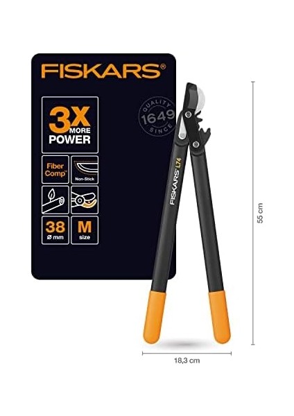 Yeşil Odun Için Baypas Bıçaklı Sırık, Powergear Raf Sistemi, Yapışmaz Kaplama, Kesme Çapı: 3,8 Cm, Sertleştirilmiş Çelik, Uzunluk: 55 Cm, Siyah/turuncu, L74, 1000582 modelleri