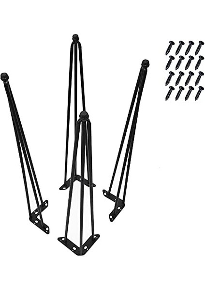 Soft Things Saç Tokası Metal Masa Ayakları 76,2 cm Mobilya Kahve Bankı Yemek Sonu Endüstriyel Masa Masası Seti Vidalar ile Ayarlanabilir Minder Siyah Zemin Koruyucuları, 76,2 cm fiyatları