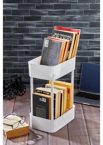 2 Katlı Çok Amaçlı Raf Kitaplık Organizer Düzenleyici