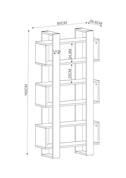 Kitaplık, Raflı Kitaplık, Kütüphane, Çalışma Odası, Ev-Ofis, Beyaz fiyatları