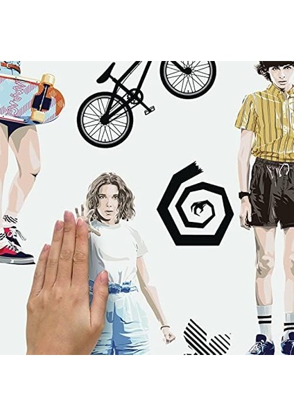 RMK4675SCS Stranger Things Soy ve Yapıştır Duvar Çıkartmaları, Beyaz, Siyah, Mavi fiyatları