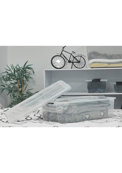Ohyama, 6'lı Set Istiflenebilir Saklama Kutuları Klik Kilitli - New Top Box Ntb-30 - Plastik, Şeffaf, 6 x 30 L, U 58 x G 39,5 x Y 20,5 cm modelleri