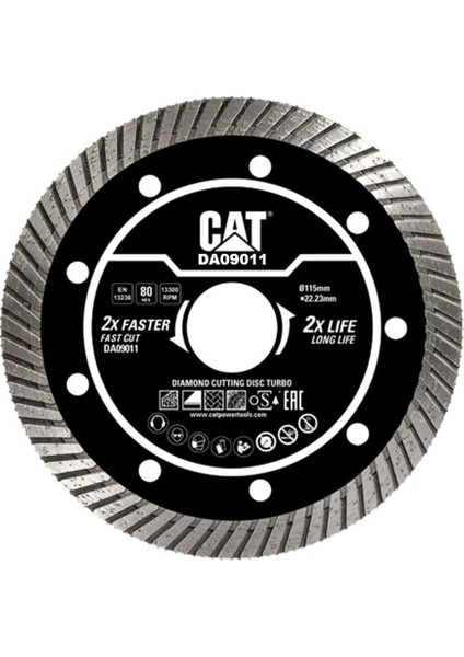 DA09011 115MM Profesyonel Beton, Tuğla, Parke Taşı Elmas Kesme Diski (Turbo Kanallı Kenar)