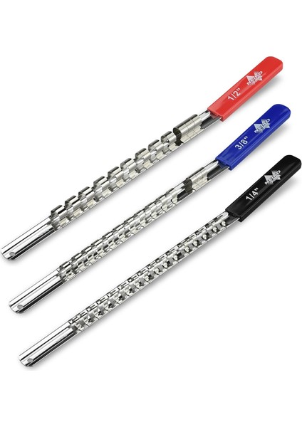03968A Ofset Saplı Soket Tutucu Ray, 3 Parça Düzenleyici Set | 1/4, 3/8 ve 1/2 Inç Tahrik