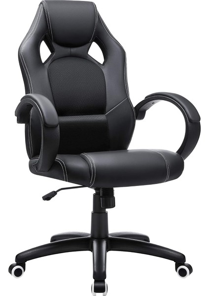 Yarış Koltuğu, Ofis Koltuğu, Oyun Koltuğu, Yönetici Koltuğu, Döner Sandalye, Poliüretan, Siyah, OBG56B