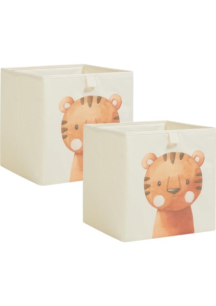 Home Textile 2'li Çocuk Odası Sevimli Kaplan Kutu Set 33 x 30 x 33 cm