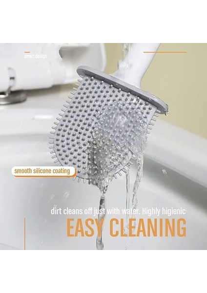High-Tech Silikon Tuvalet Fırçası, Kavisli Tasarım, Çizik Bırakmayan Başlık, Silikon Tuvalet Fırçası, Duvara Yapıştırmalı, Tuvalet, Küvet, Banyo Fırçası, Temizleme Fırçası modelleri