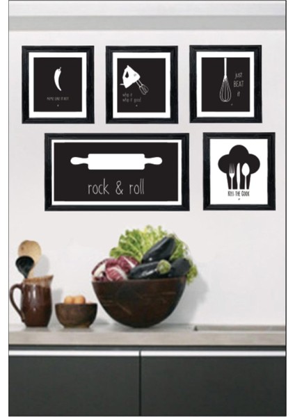 5 Parça Dekoratif Mdf Tablo Seti Çerçeve Görünümlü DEKOLIADKG028