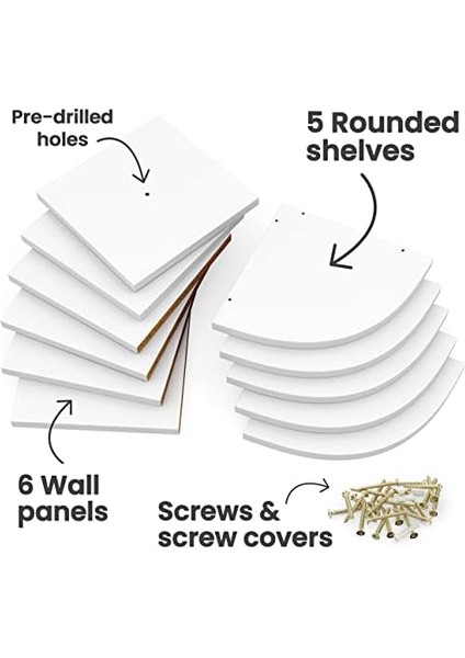 Köşe Rafı, 5 Katlı, Duvar Montajı Ceviz fiyatları