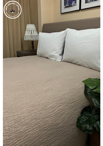 Pure Serisi Çift Kişilik Müslin Yatak Örtüsü (220×240) %100 Pamuk, 4 Kat, Doğal Nefes Alabilen Kumaş