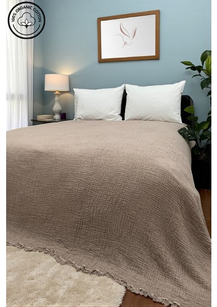 Pure Serisi Çift Kişilik Müslin Yatak Örtüsü (220×240) %100 Pamuk, 4 Kat, Doğal Nefes Alabilen Kumaş modelleri
