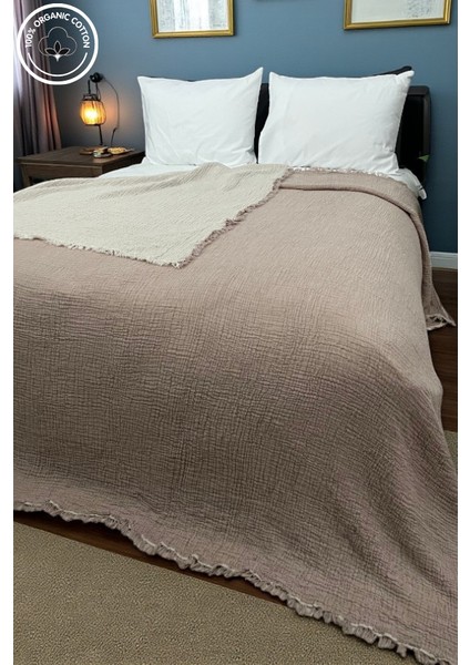 Pure Serisi Çift Kişilik Müslin Yatak Örtüsü (220×240) %100 Pamuk, 4 Kat, Doğal Nefes Alabilen Kumaş indirimleri