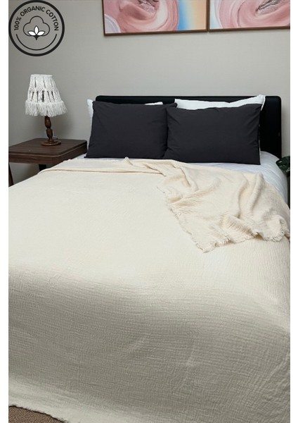 Pure Serisi Çift Kişilik Müslin Yatak Örtüsü (220×240) %100 Pamuk, 4 Kat, Doğal Nefes Alabilen Kumaş modelleri