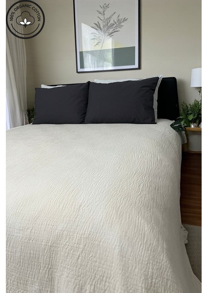 Pure Serisi Çift Kişilik Müslin Yatak Örtüsü (220×240) %100 Pamuk, 4 Kat, Doğal Nefes Alabilen Kumaş indirimleri