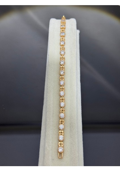 18K Zirkon Taşlı Çelik Bileklik Paslanmaz Kararmaz modelleri