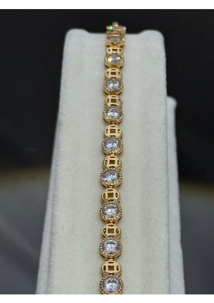 18K Zirkon Taşlı Çelik Bileklik Paslanmaz Kararmaz fırsatları