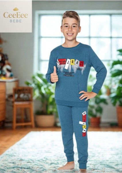 Erkek Çocuk Desenli Pijama Takımı
