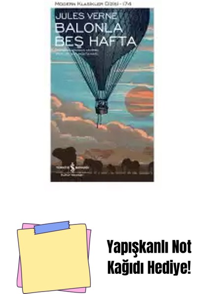 Balonla Beş Hafta – Sert Kapak + Yapışkanlı Not Kağıdı