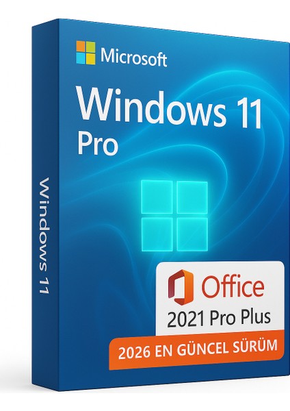 Windows 11 Pro + Office 2021 Pro Plus – 2026 Key Orijinal Lisans, Ömür Boyu (32&64 Bit) Anlık Teslimat