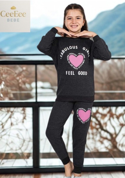 Kız Çocuk Desenli Pijama Takımı