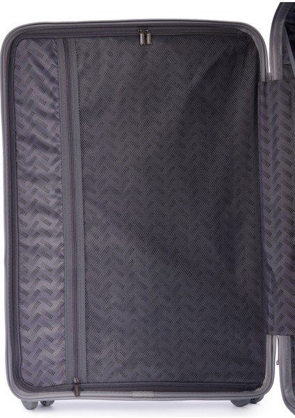 Benetton 3'lü Set Büyük Orta ve Kabin Boy %100 Polipropilen Valiz Açık Gri 14BNT8001