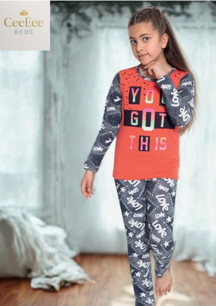 Kız Çocuk Desenli Pijama Takımı