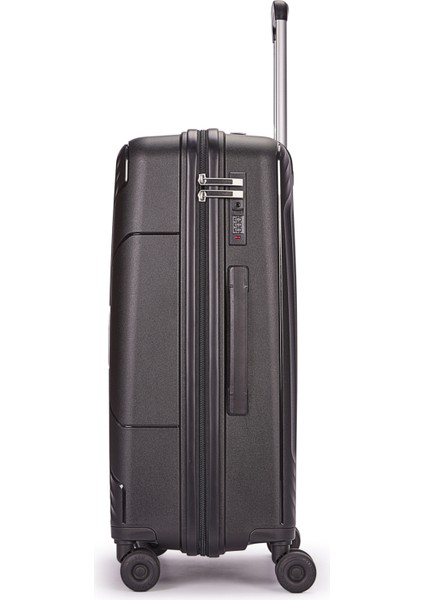 Benetton 2'li Set Orta ve Kabin Boy %100 Polipropilen Valiz Siyah 14BNT8001 modelleri