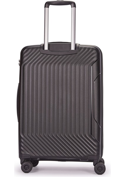 Benetton 2'li Set Orta ve Kabin Boy %100 Polipropilen Valiz Siyah 14BNT8001