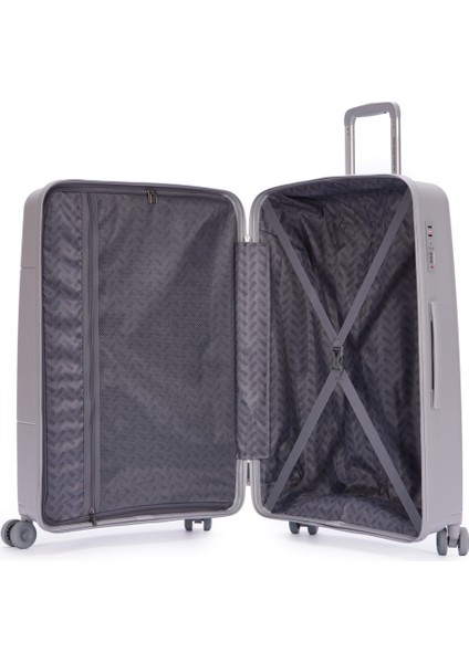 Benetton Büyük Boy %100 Polipropilen Valiz Açık Gri 14BNT8001 modelleri