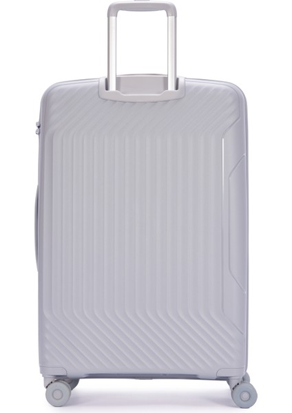 Benetton Büyük Boy %100 Polipropilen Valiz Açık Gri 14BNT8001