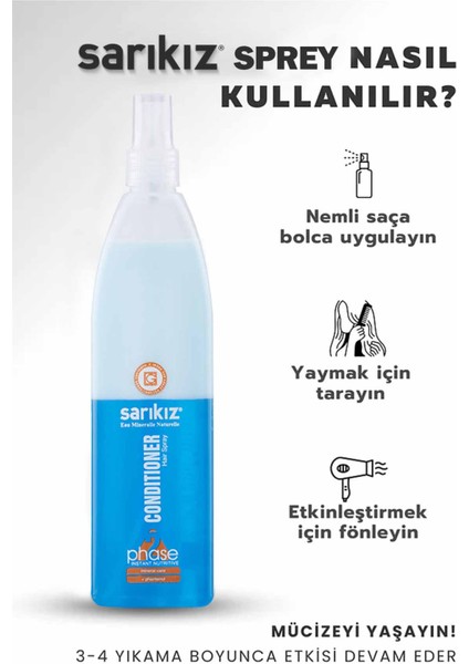 Saç Kremi Spreyi Mavi Fön Suyu 400 ml Mineralli Nemlendirici Çift Fazlı Conditioner Hair Spray fiyatları