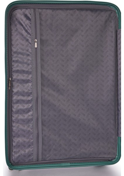 Benetton 2'li Set Büyük ve Kabin Boy %100 Polipropilen Valiz Yeşil 14BNT8001