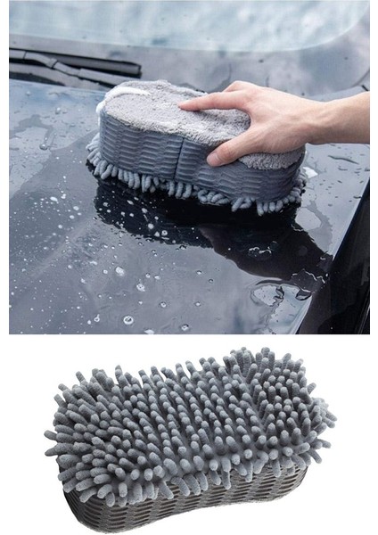 Premium Çift Taraflı Oto Araç Yıkama ve Cila Sünger Eldiveni