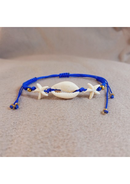 Deniz Kabuğu Yıldızlı Bileklik, Deniz Kabuğu Yıldızlı Örgü Makrome Bileklik, El Yapımı Ayarlanabilir Yazlık Bileklik, Makrome Bileklik, Yıldızlı Bileklik, Deniz Kabuğu Bileklik