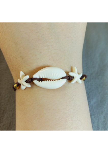 Deniz Kabuğu Yıldızlı Bileklik, Deniz Kabuğu Yıldızlı Örgü Makrome Bileklik, El Yapımı Ayarlanabilir Bileklik, Yazlık Bileklik, Makrome Bileklik, Yıldız Bileklik, Deniz Kabuğu Bileklik fiyatları