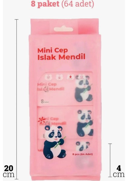 Mini Cep Boy Islak Mendil 8’li Paket (64 Yaprak) – Taşınabilir, Hijyenik ve Pratik Kullanım fiyatları