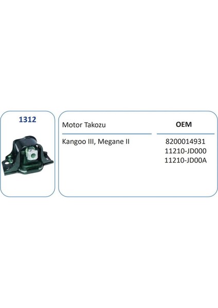 1312 - Motor Takozu Megane Iı Scenıc Iı Kangoo Iıı Qashqaı