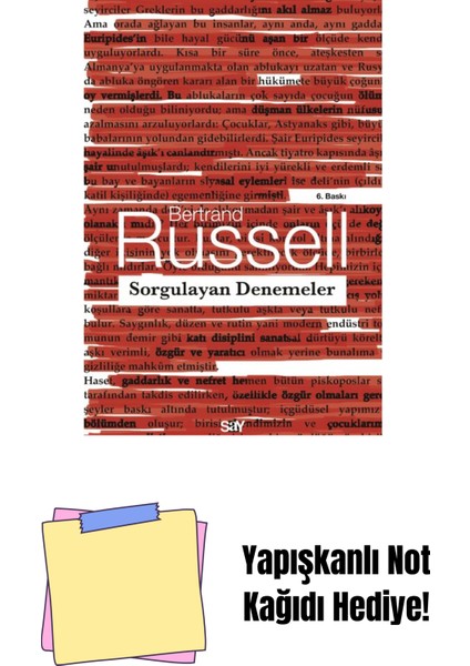 Sorgulayan Denemeler + Yapışkanlı Not Kağıdı