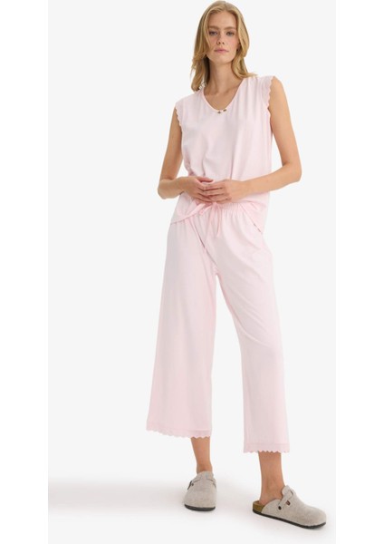 Pijama Takımı Regular Fit Kolsuz Üst Uzun Alt-Fall in Love F6988AX25AU fiyatları